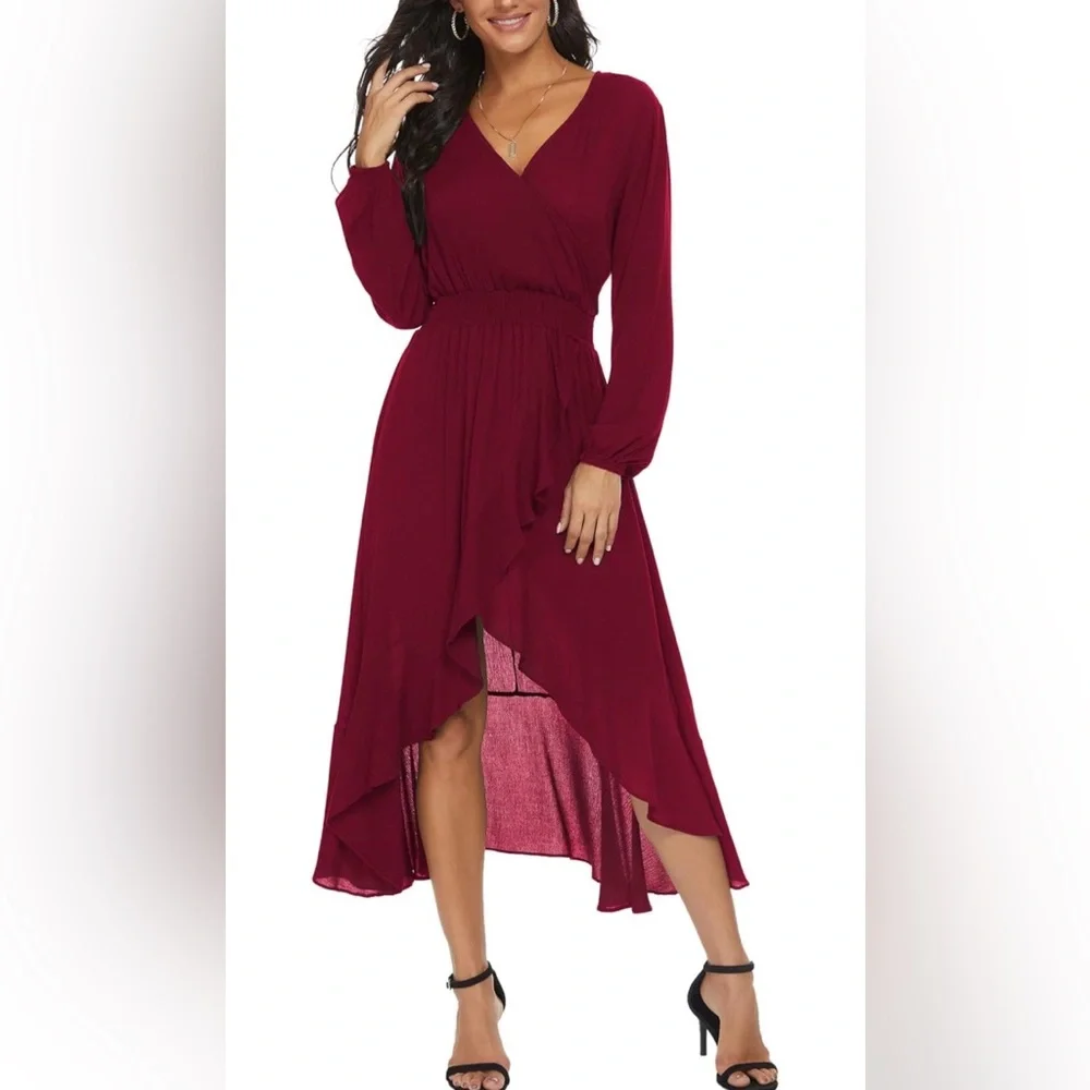 Burgundy Women’s Dress XL NWT Elegant Long Sleeve